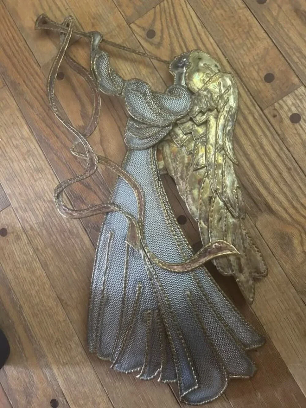Gorgeous Vintage Mixed-Metal Art Angel Wall Art